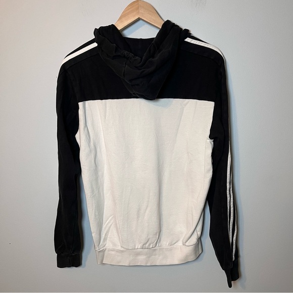 Adidas Essentials Colorblock Spell Out Hoodie Men's S Black White Sweatshirt - Picture 9 of 9